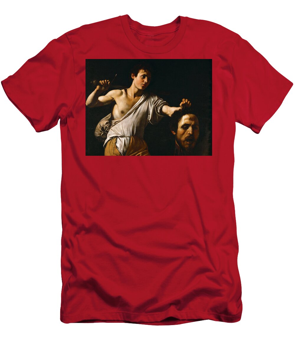 Caravaggio T-Shirt featuring the painting David with the Head of Goliath, 1606-1607 by Caravaggio