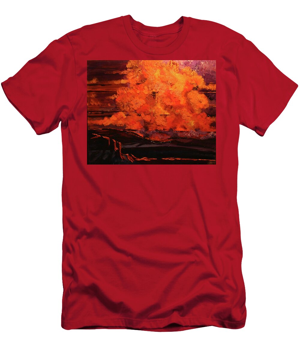 Utah T-Shirt featuring the painting Desert Sunset by Marilyn Quigley