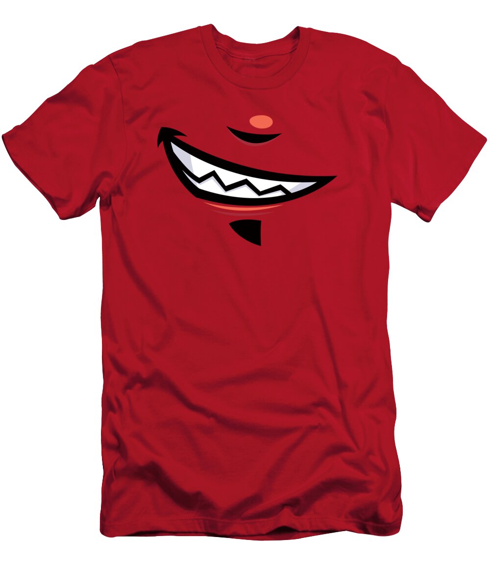 Grin T-Shirt featuring the digital art Devilish Grin Cartoon Mouth by John Schwegel