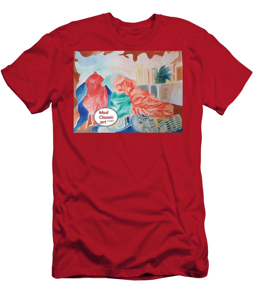 Masterpiece Paintings T-Shirt featuring the painting Elysium ModClassic Art by Enrico Garff