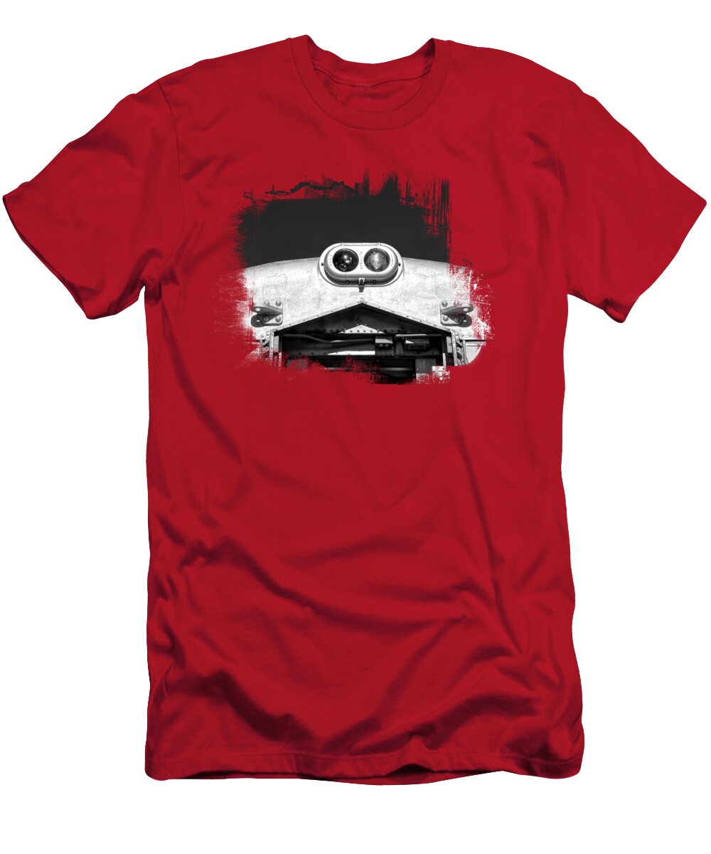 Train Lights T-Shirt featuring the photograph End of the Train BW by Elisabeth Lucas