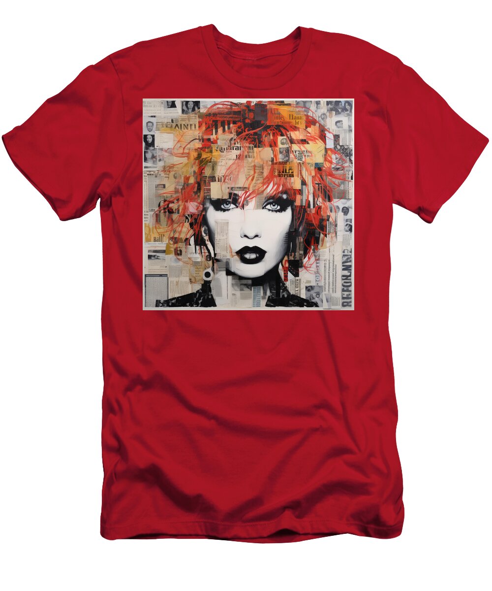 Fashion T-Shirt featuring the mixed media Erotic Collage No.7 by My Head Cinema