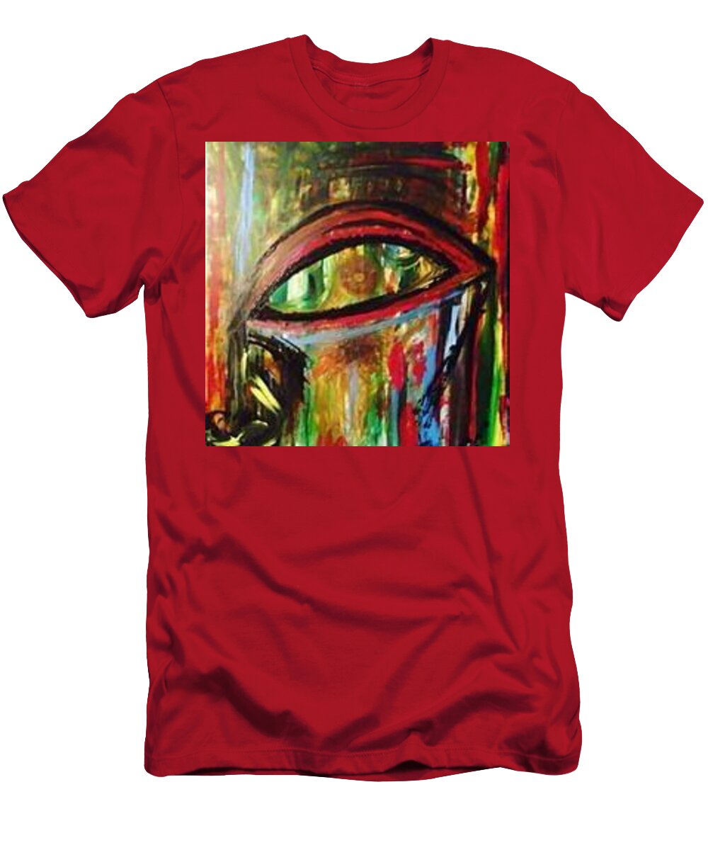Face T-Shirt featuring the painting Eyes by Shemika Bussey