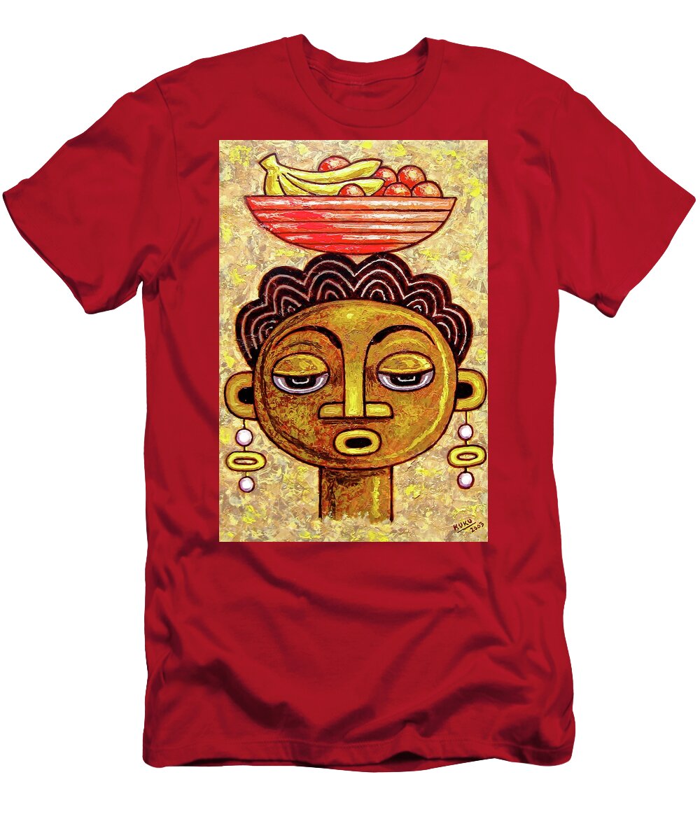 Africa T-Shirt featuring the painting Face 1 by Artist Name