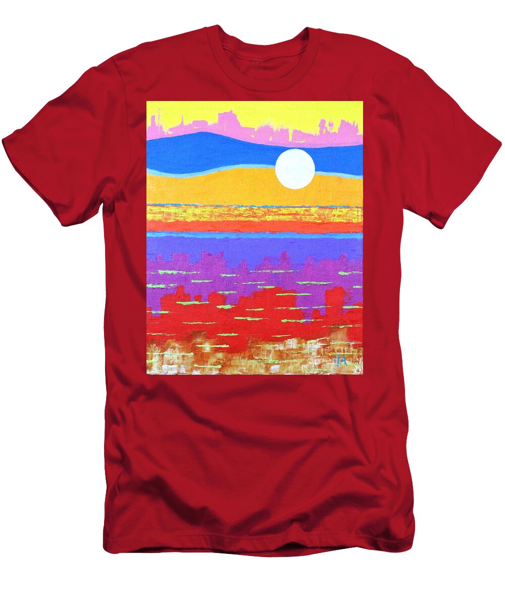 Abstract T-Shirt featuring the painting Fauvist Sunset by Jeremy Aiyadurai