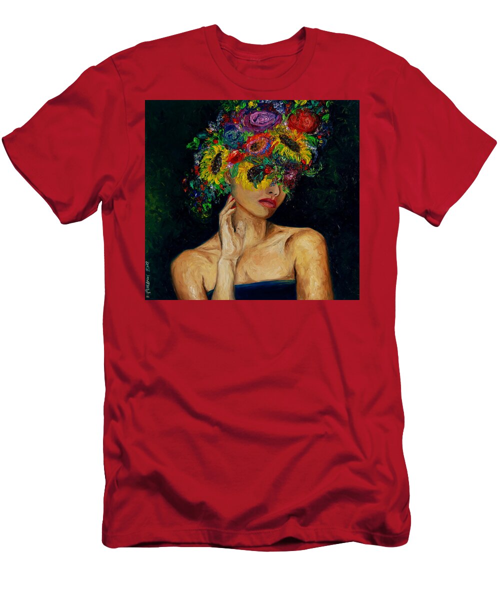 Flowerart T-Shirt featuring the painting Finding identity by Hafsa Idrees