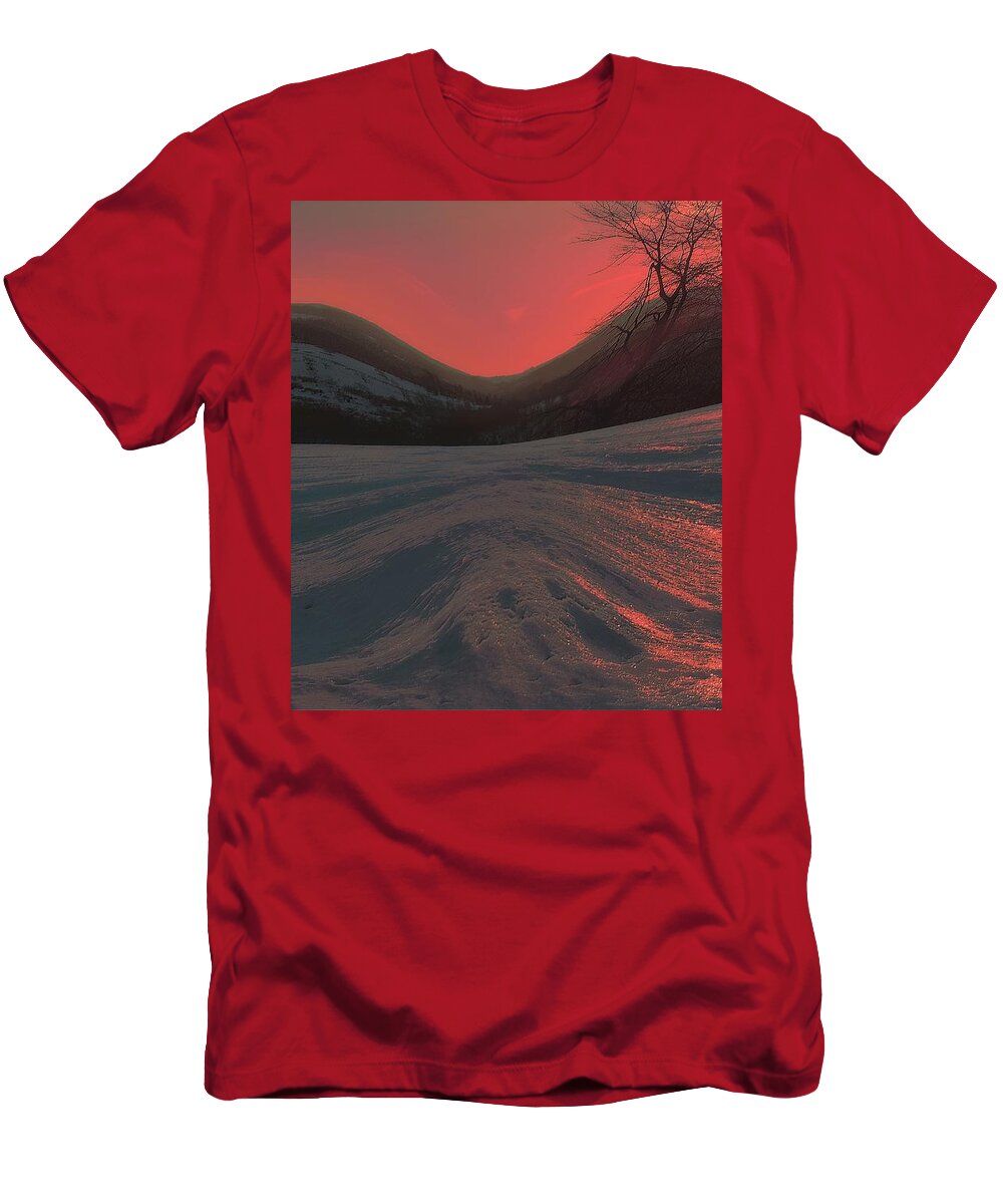 Abstract T-Shirt featuring the photograph Fire Frost by Tami Quigley