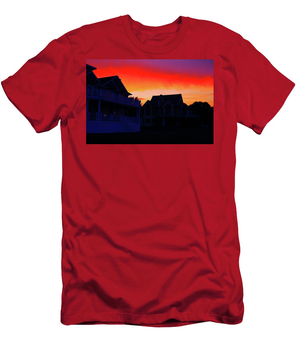 Scenic T-Shirt featuring the photograph Fire in the Sky by Jim Feldman