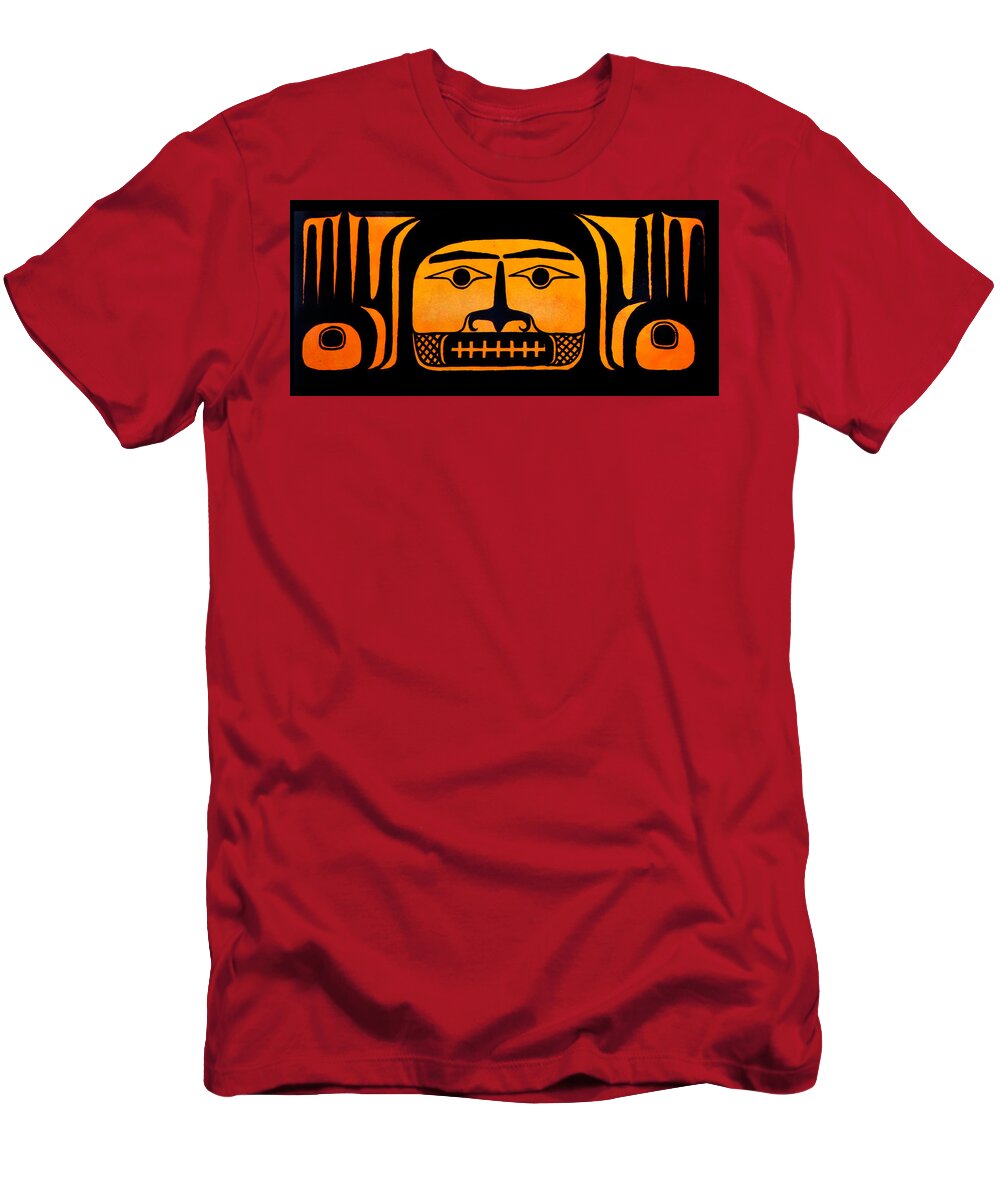 Face Mask T-Shirt featuring the photograph First Nations Design by Theresa Tahara