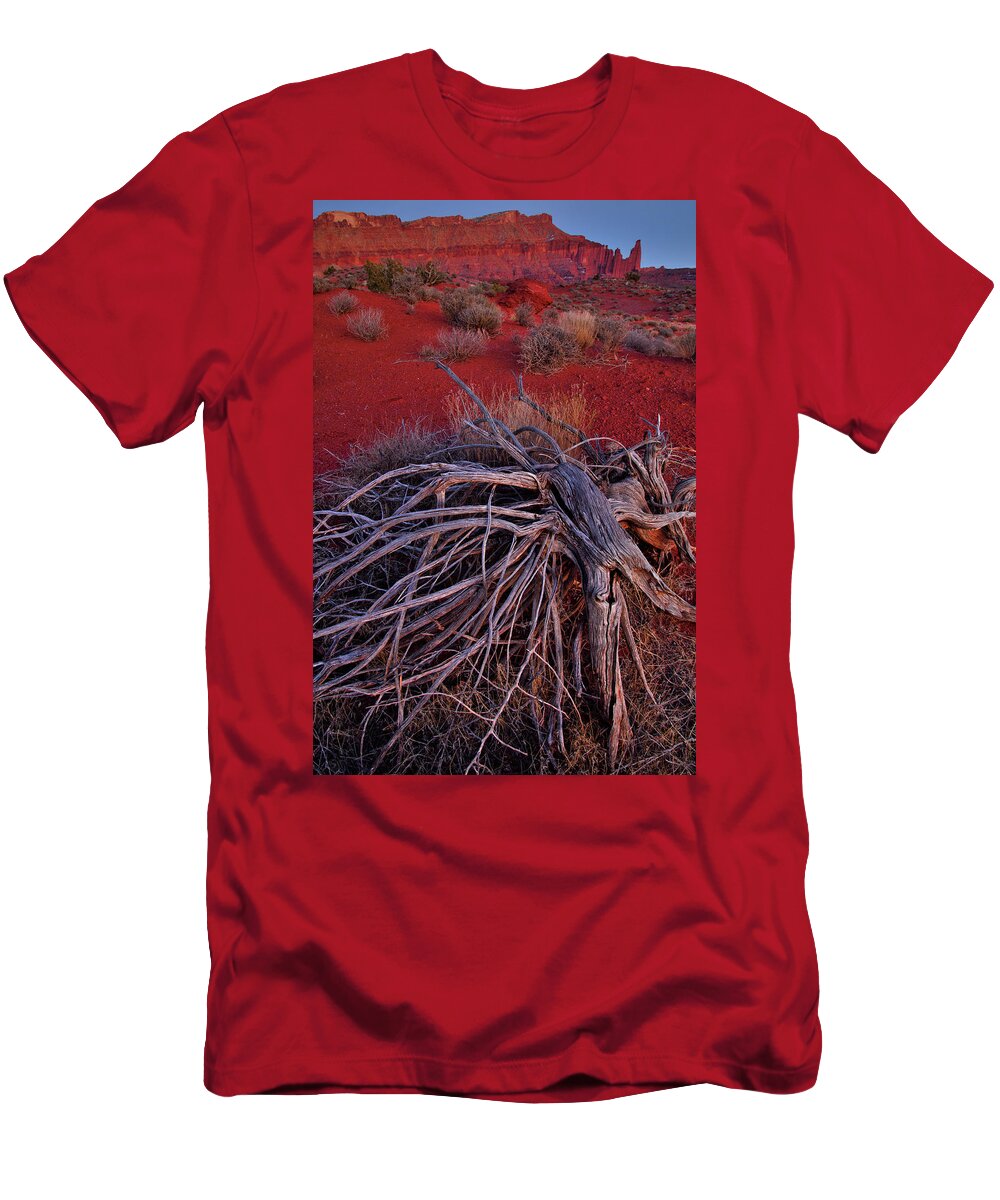 Utah T-Shirt featuring the photograph Fisher Towers at Dusk by Ray Mathis