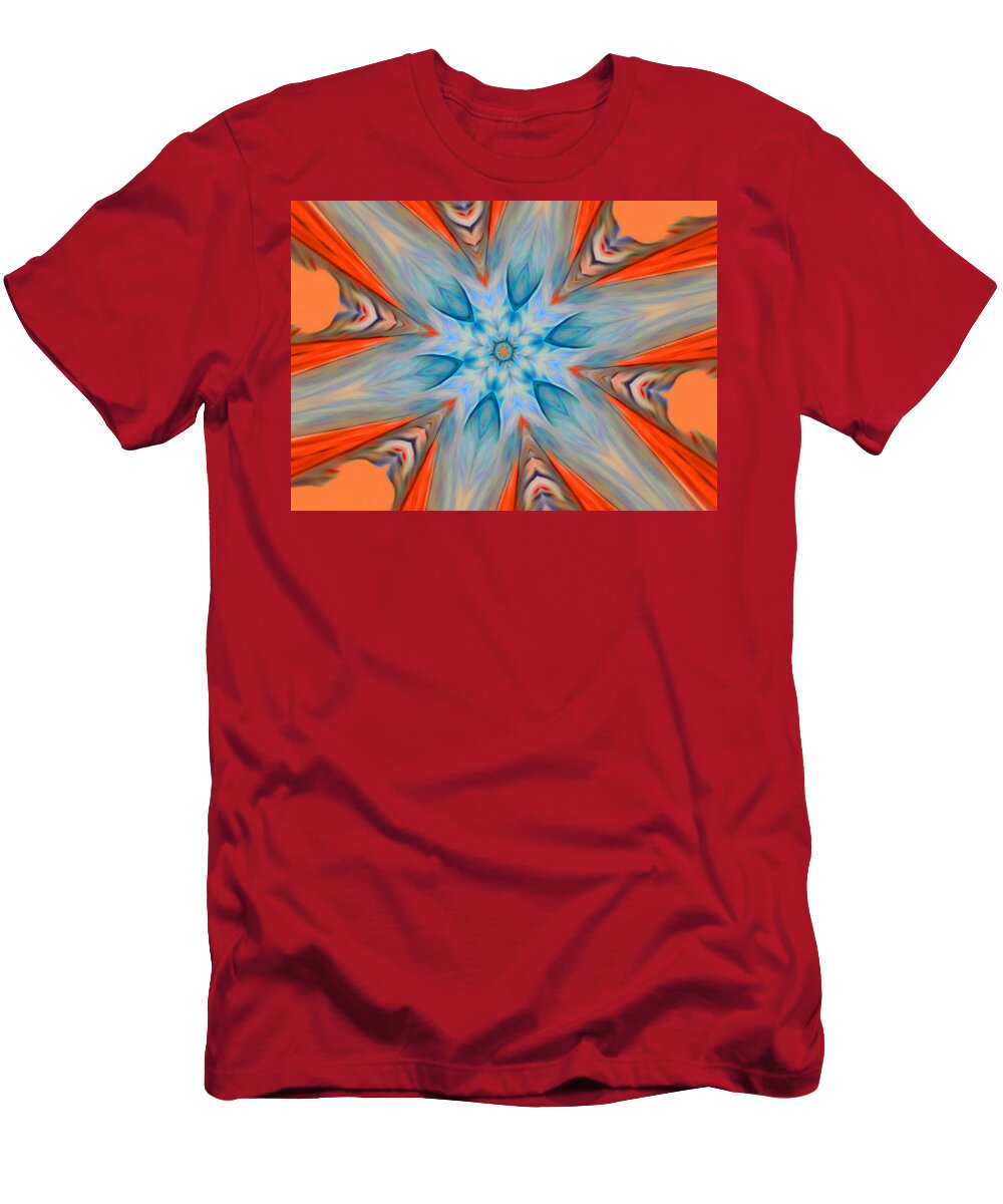 Digital T-Shirt featuring the digital art Flower Burst Abstract by Ronald Mills