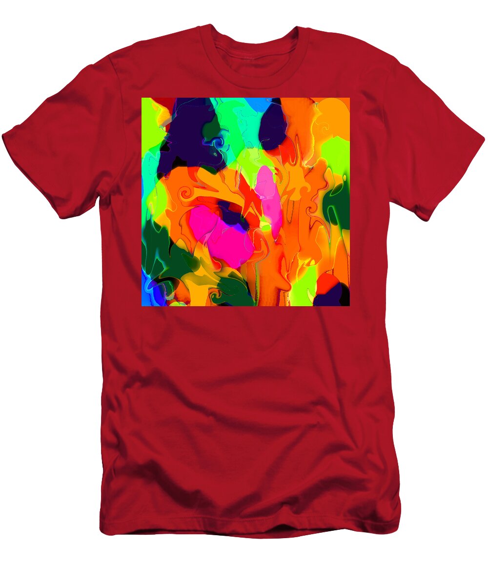 Abstract T-Shirt featuring the digital art Flower in Bloom Abstract by Ronald Mills