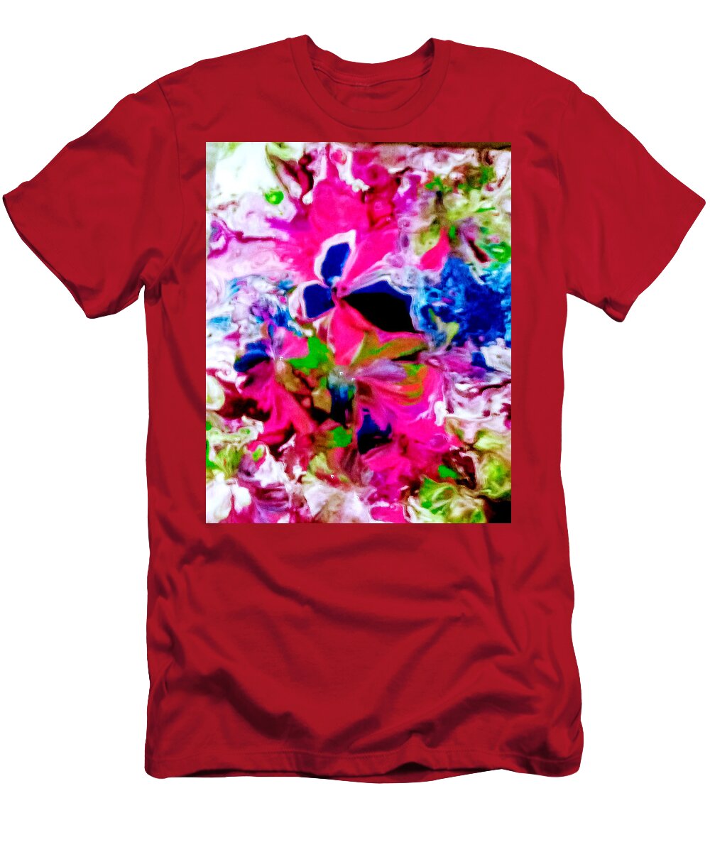 Flowers T-Shirt featuring the painting Flowers In The Breeze by Anna Adams