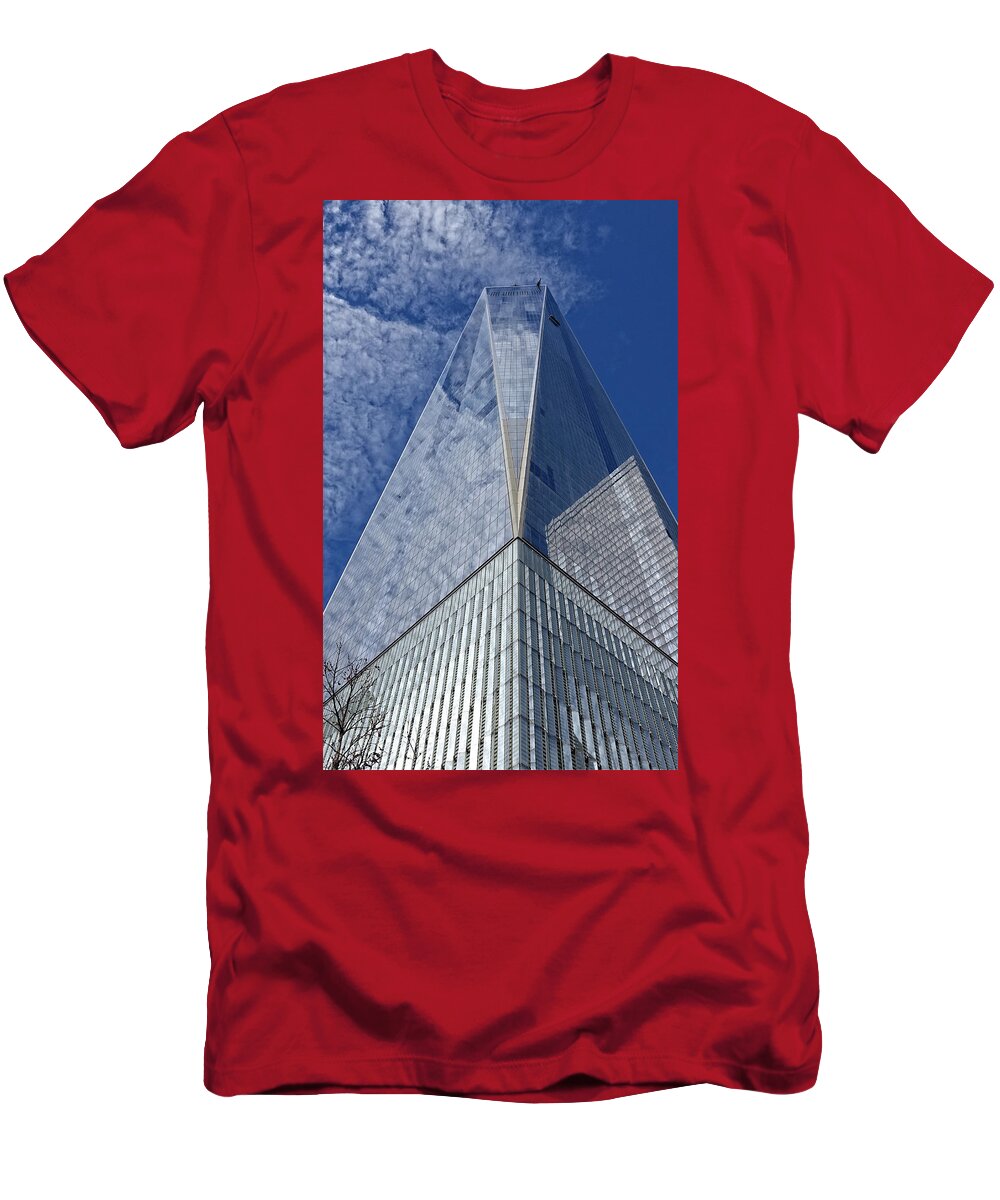 New York T-Shirt featuring the photograph Freedom Tower Reflections by Russel Considine