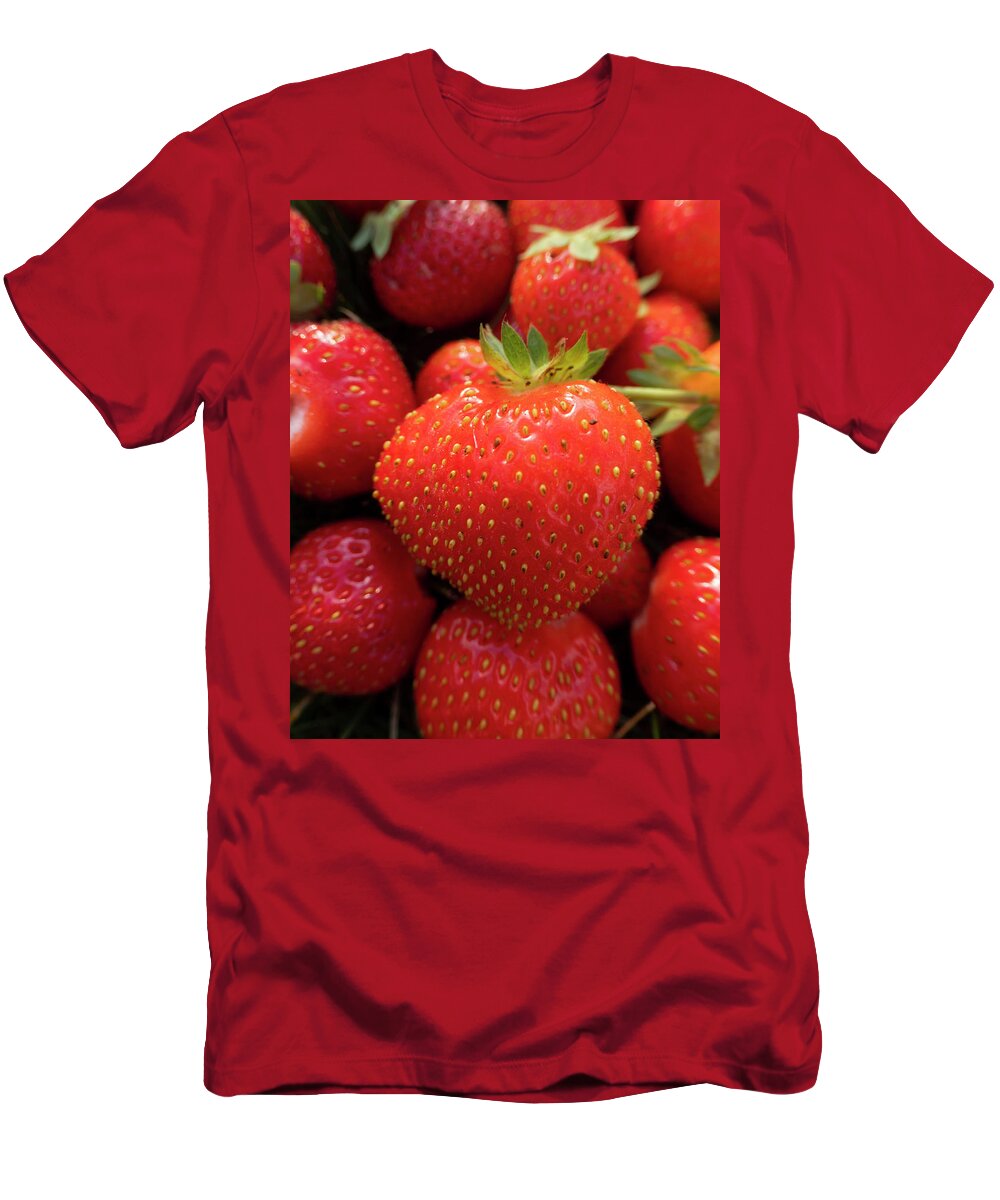 Strawberries T-Shirt featuring the photograph Fresh Strawberries by Karen Rispin