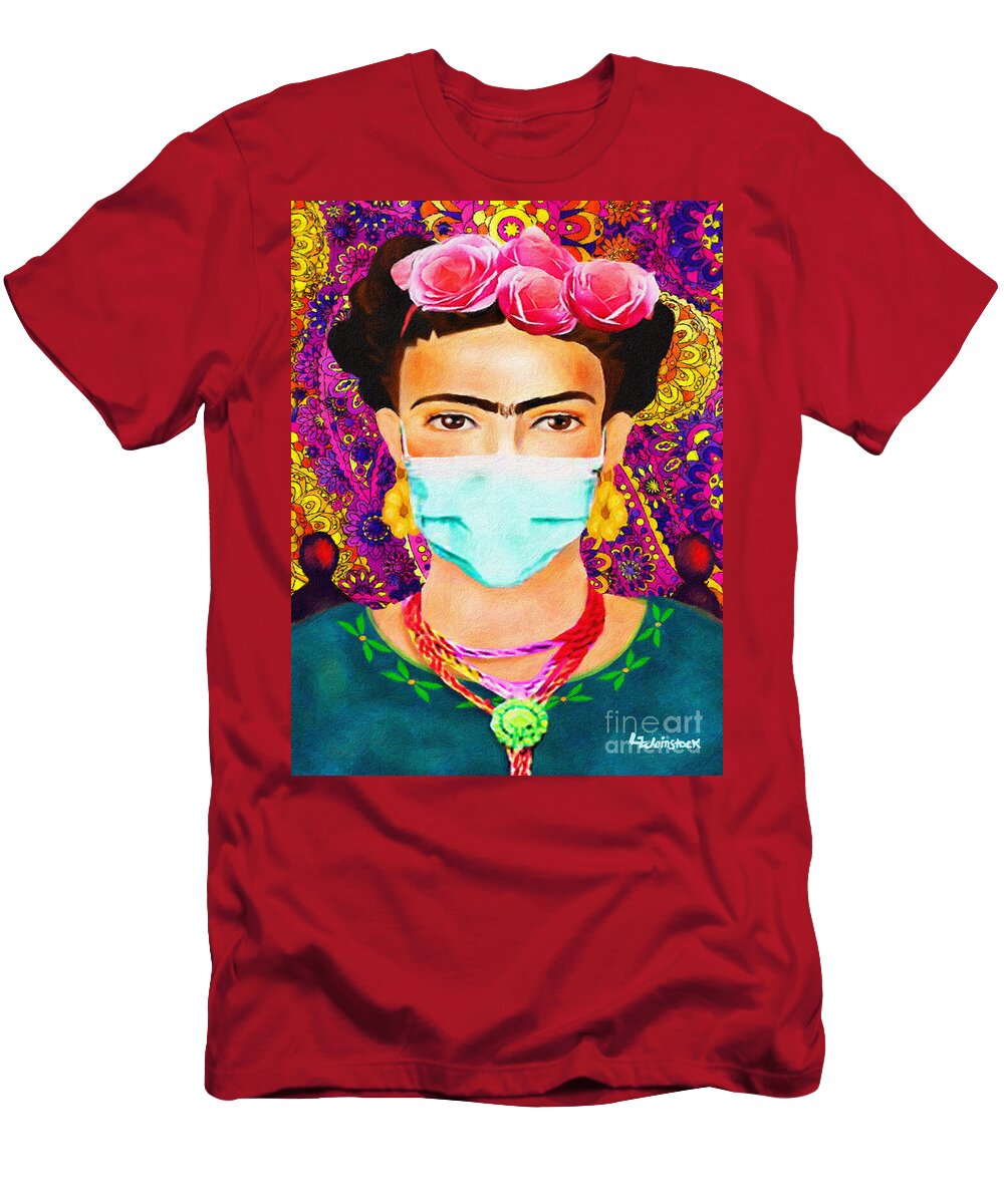 Frida T-Shirt featuring the painting Frida Kahlo 5 by Linda Weinstock