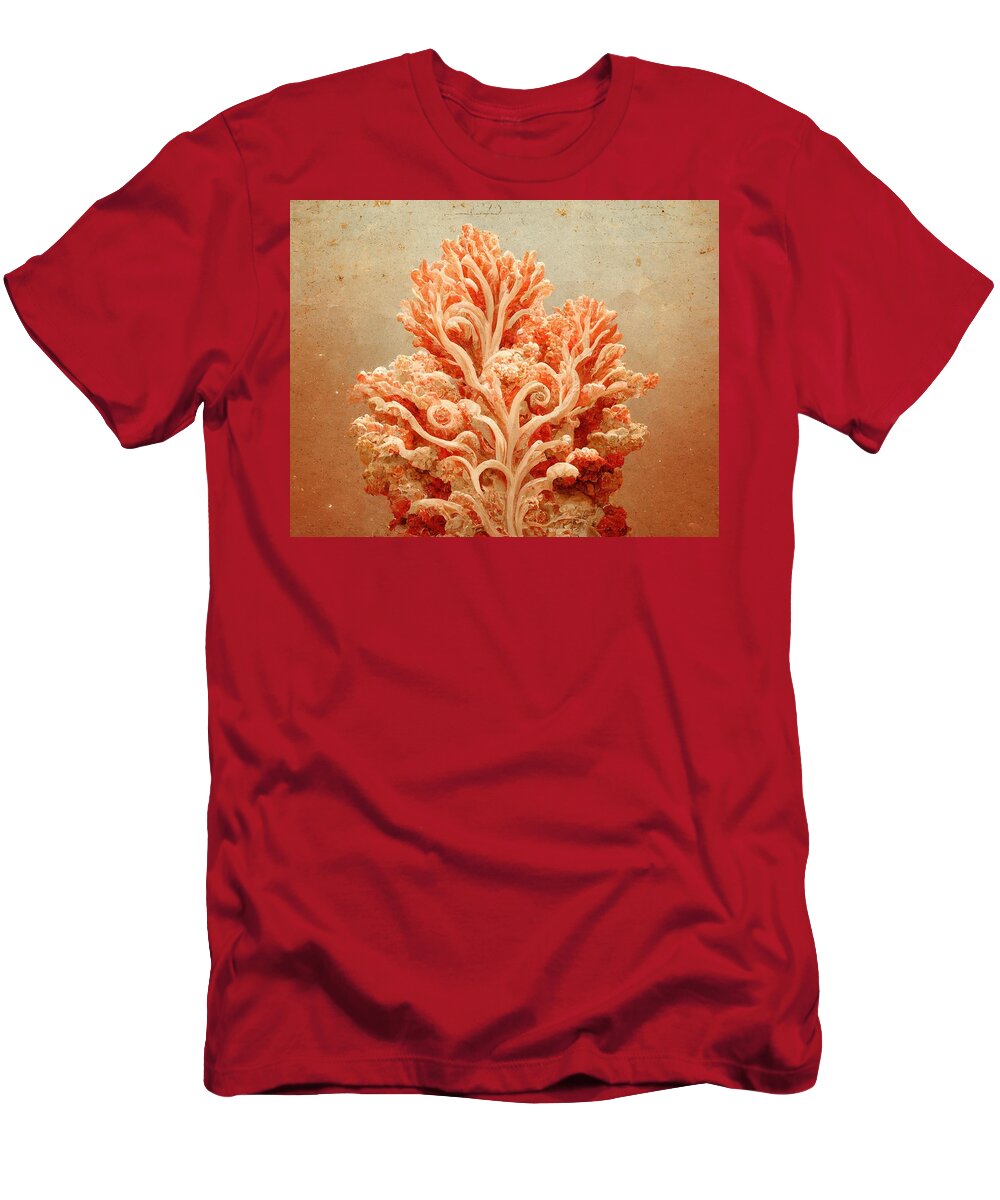 Coral T-Shirt featuring the digital art From the Depths by Nickleen Mosher