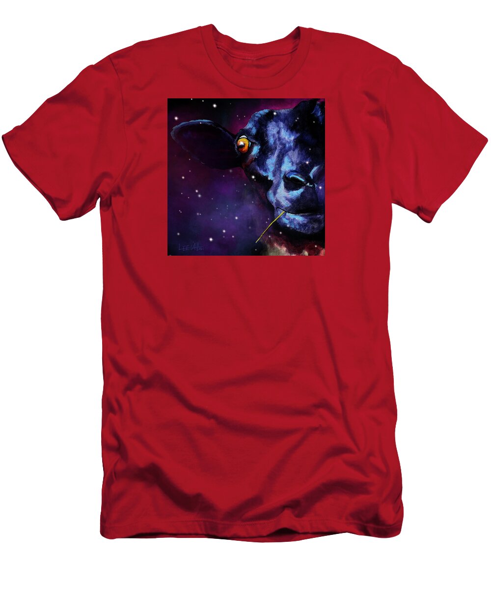 Sheep T-Shirt featuring the painting Galaxy Hailey by DawgPainter