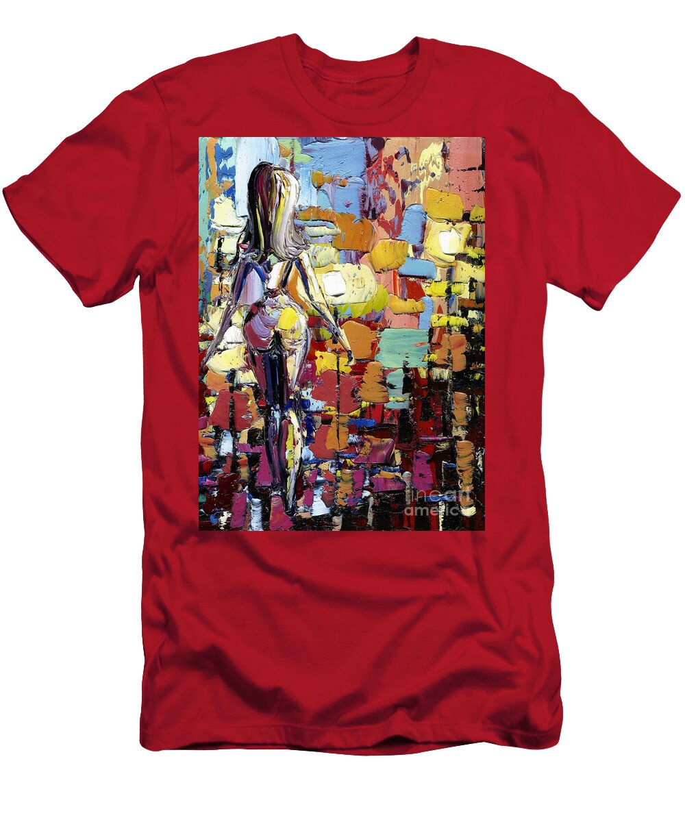 Femme T-Shirt featuring the painting Glow by Aja Trier