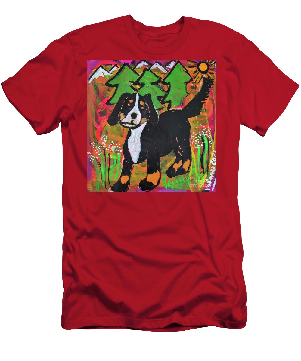 Dog T-Shirt featuring the painting Guter Barry - Good Barry by Mimulux Patricia No