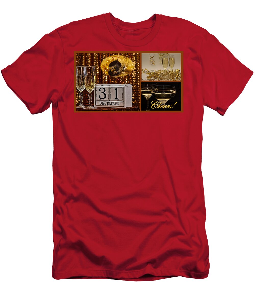 Happy New Year T-Shirt featuring the photograph Happy New Year Cheers by Nancy Ayanna Wyatt