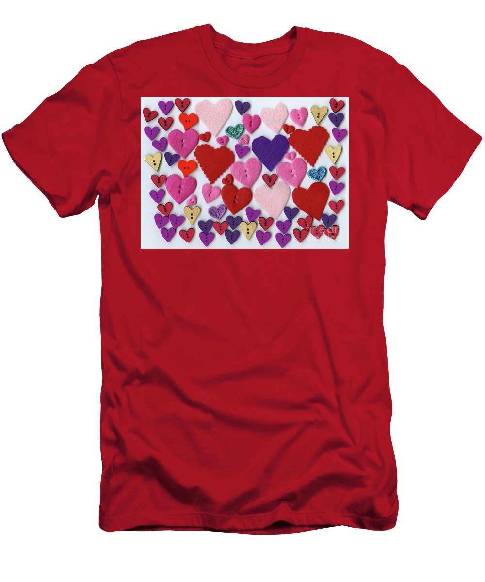 Hearts Galore Is A Digital Rendering By Norma Appleton T-Shirt featuring the digital art Hearts Galore by Norma Appleton