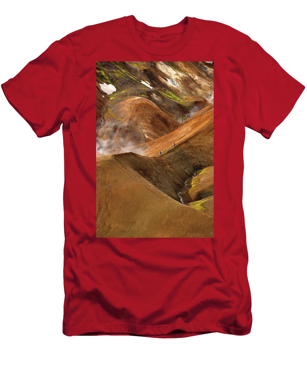 Iceland T-Shirt featuring the photograph Hiking on Mars by Christopher Mathews