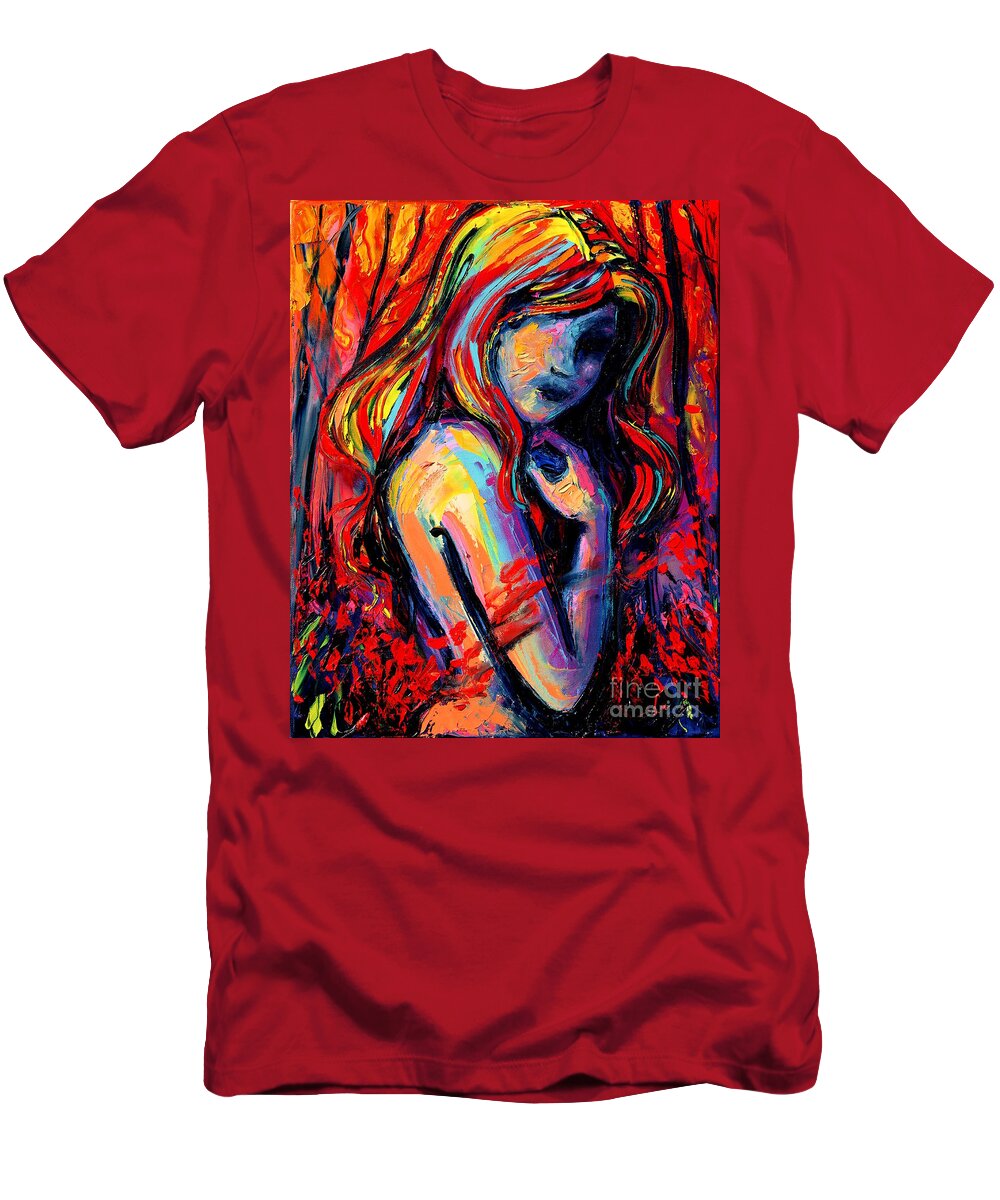 Femme T-Shirt featuring the painting Hollow by Aja Trier
