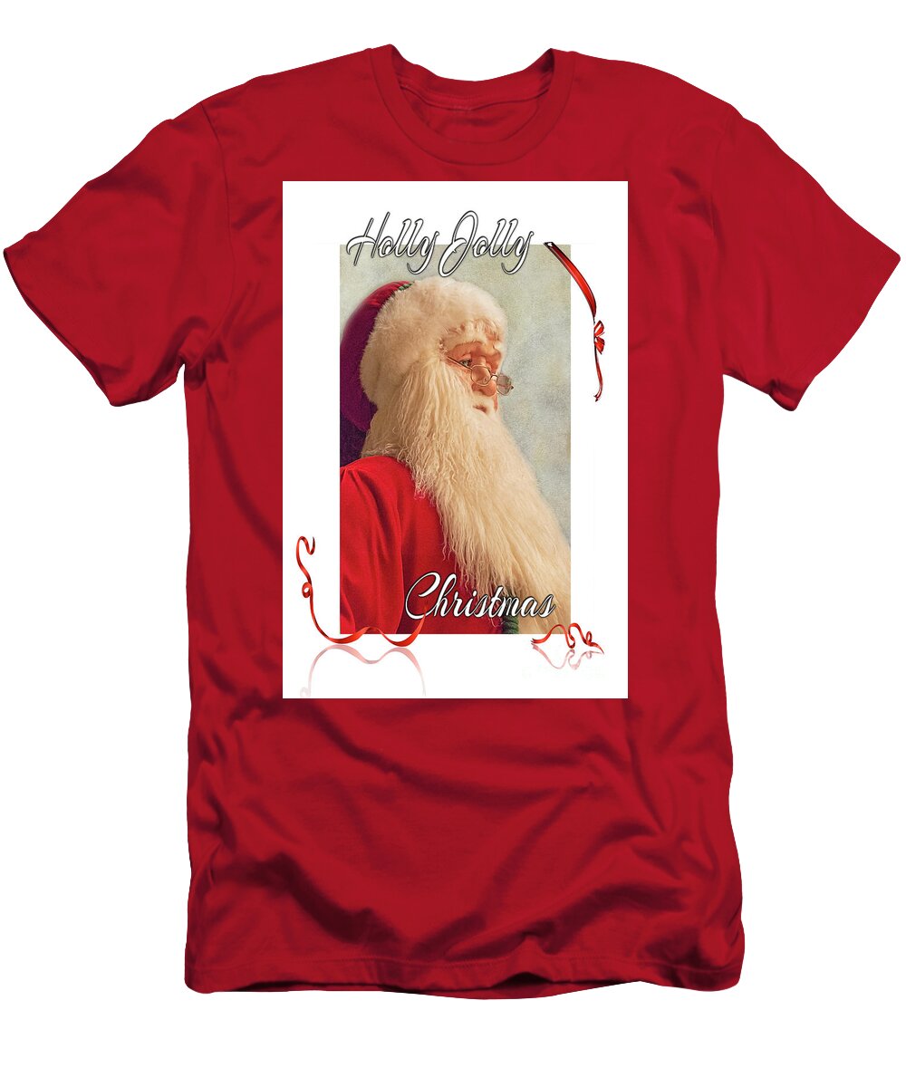 Holly Jolly Christmas T-Shirt featuring the digital art Holly Jolly Christmas,Santa Claus,Saint Nick,Father Christmas by Walter Herrit