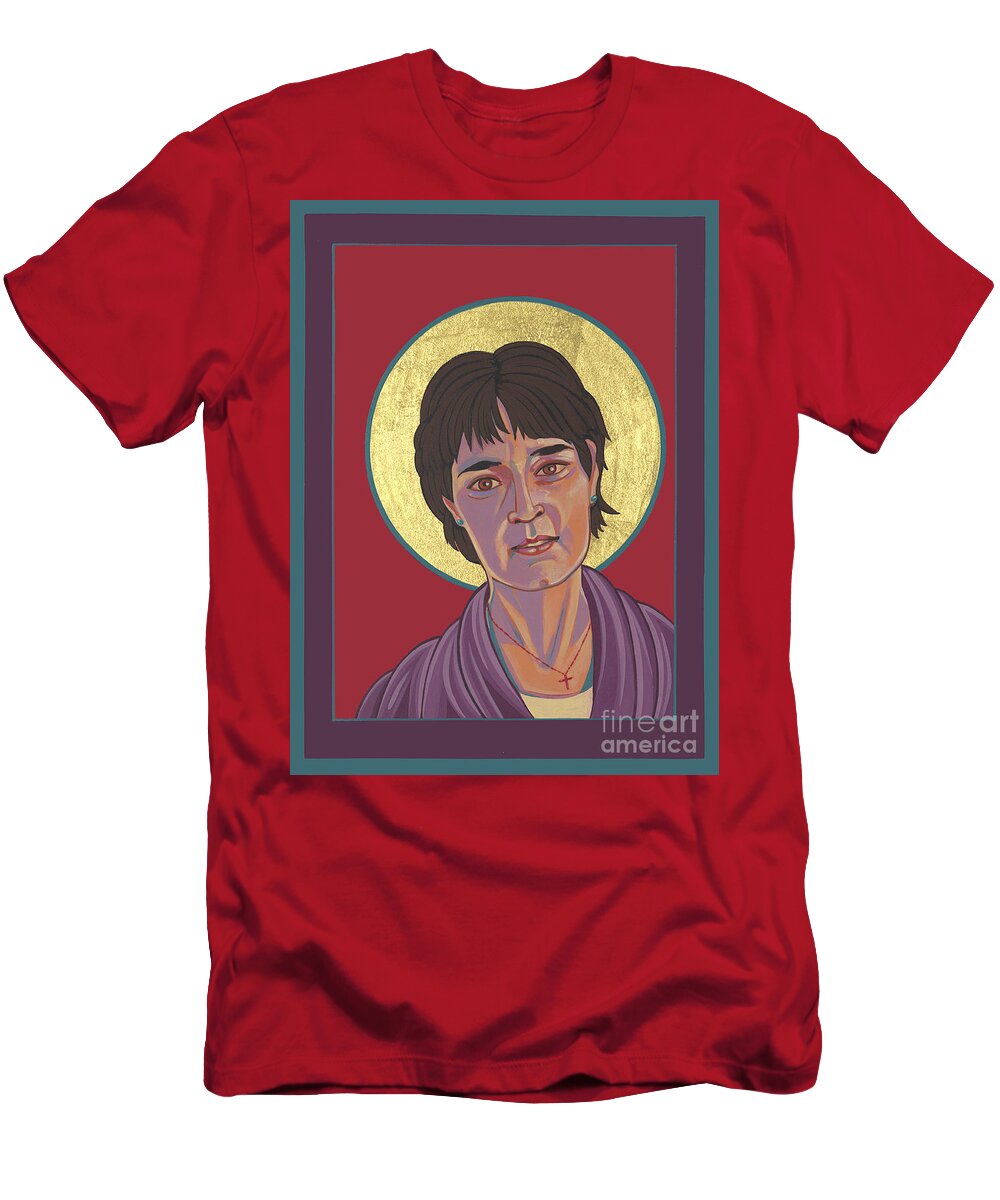 Holy Living Martyr Dianna Ortiz T-Shirt featuring the painting Holy Living Martyr Dianna Ortiz 317 by William Hart McNichols