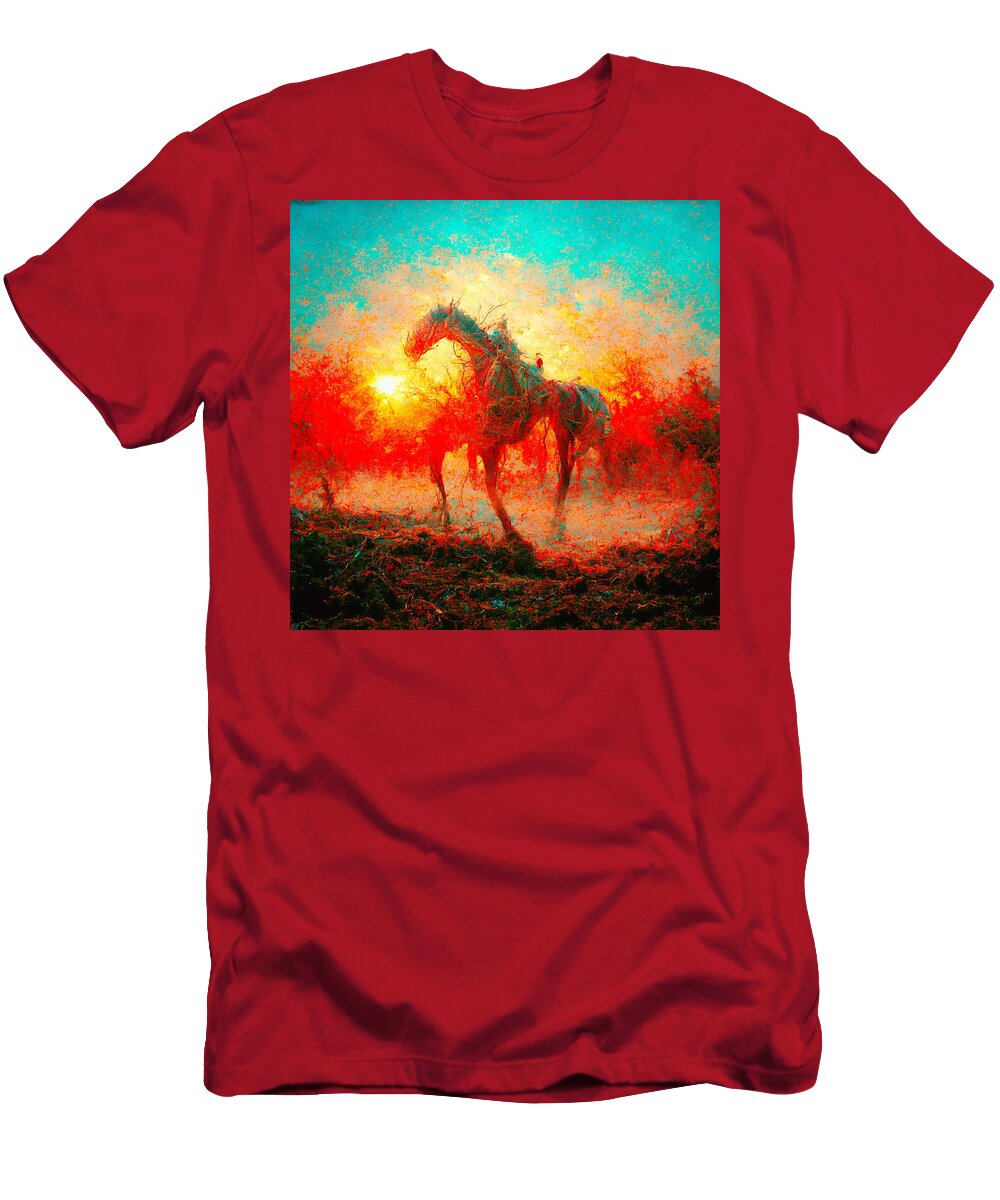 Horse T-Shirt featuring the digital art Horses #3 by Craig Boehman