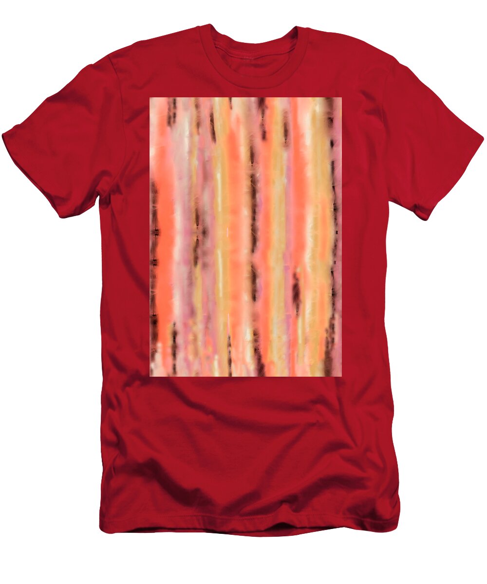 Tie Dye T-Shirt featuring the digital art Ice Dye Tie Dye Print Coral, Pink, and Brown by Sand And Chi