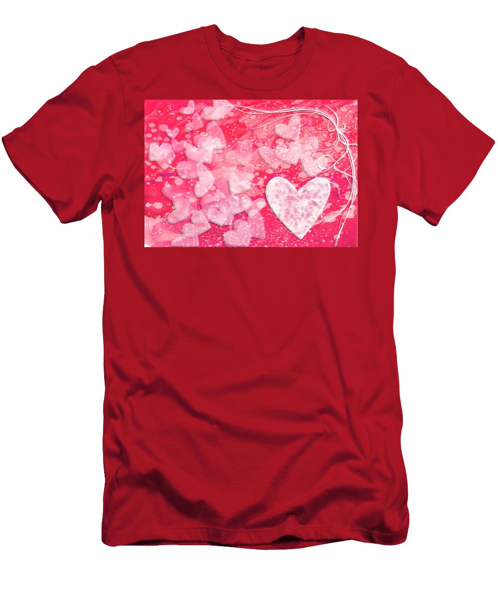 Hearts T-Shirt featuring the mixed media Icing on the Cake by Moira Law