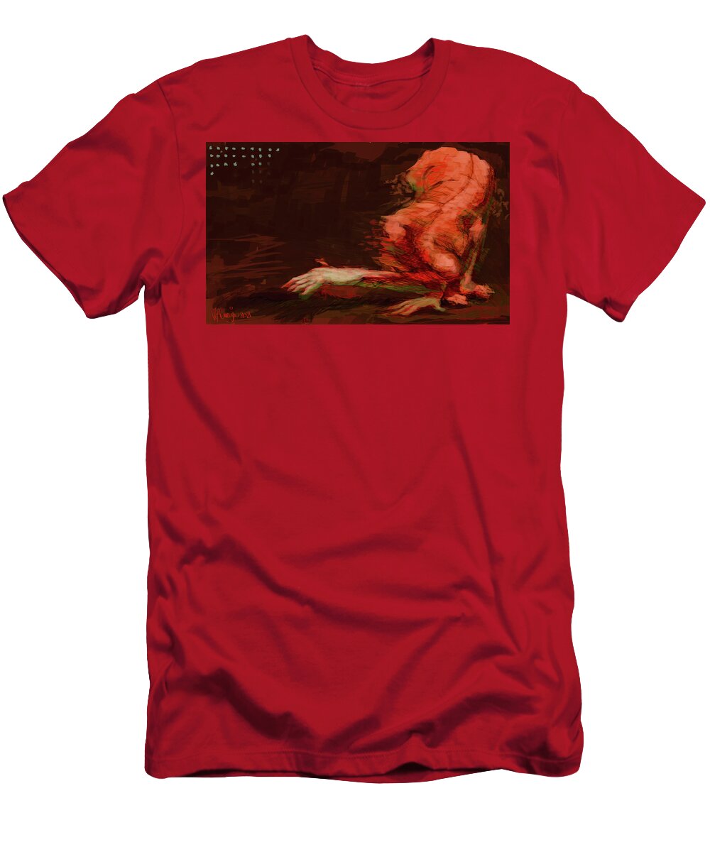 #catatonia T-Shirt featuring the digital art In the Asylum 4 by Veronica Huacuja