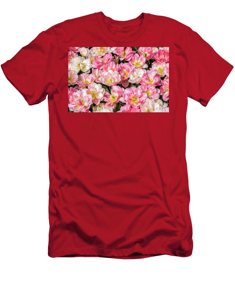 Tulips T-Shirt featuring the photograph Irresistible Peach Blossom Tulips by Elvira Peretsman