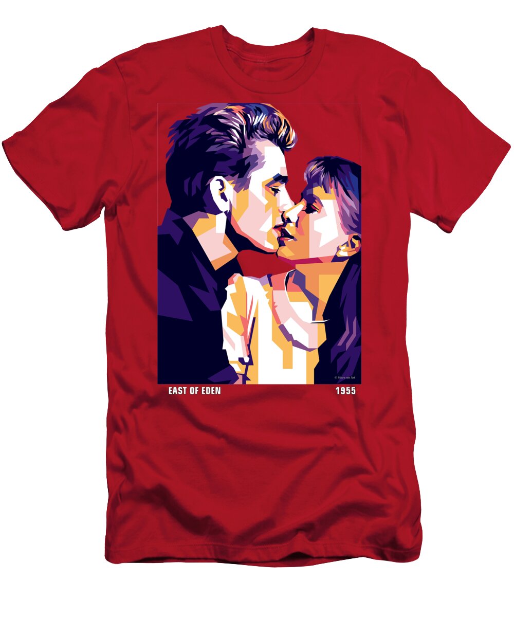 Bio T-Shirt featuring the digital art James Dean and Julie Harris -b1 by Movie World Posters