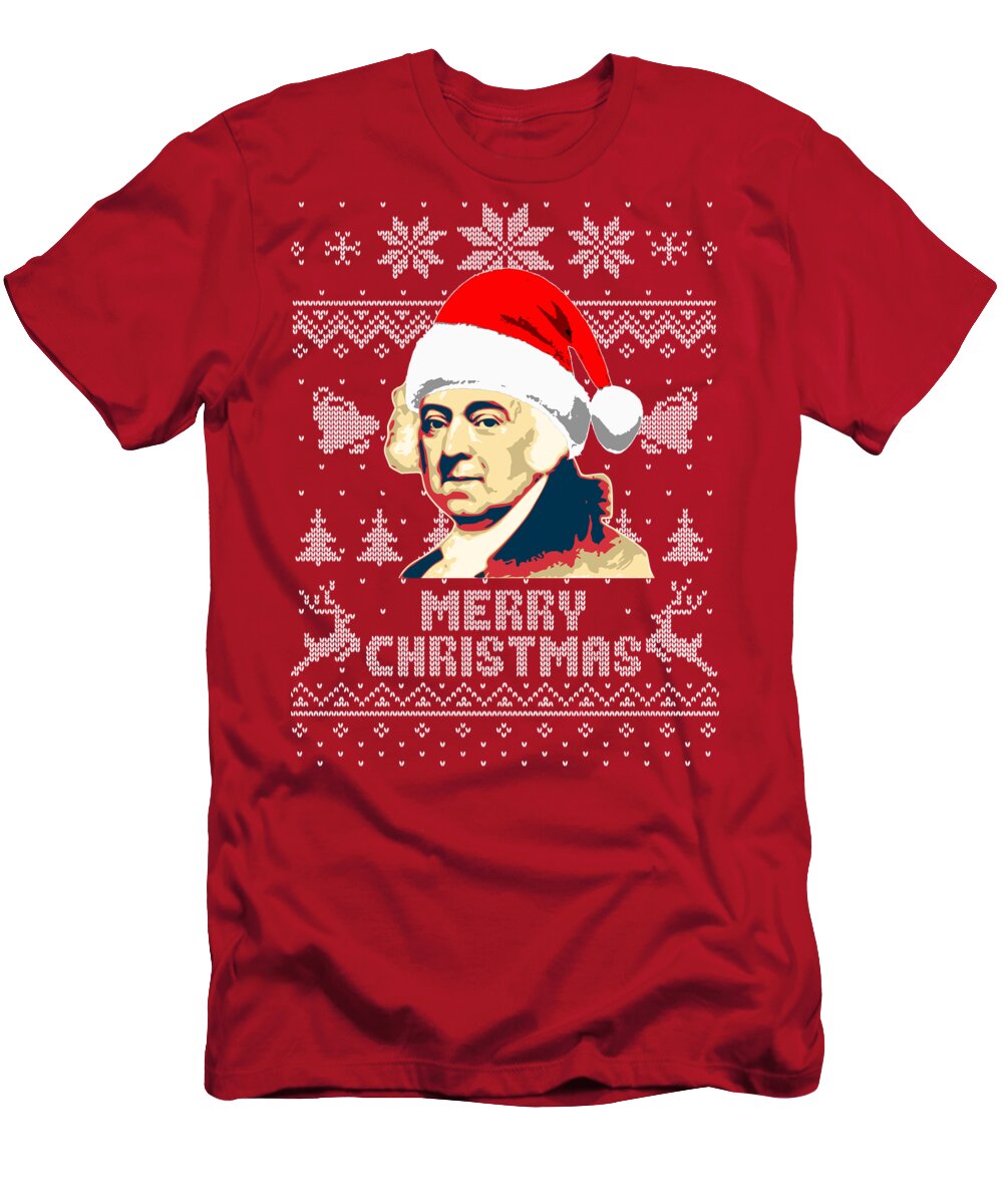 Santa T-Shirt featuring the digital art John Adams Merry Christmas by Filip Schpindel