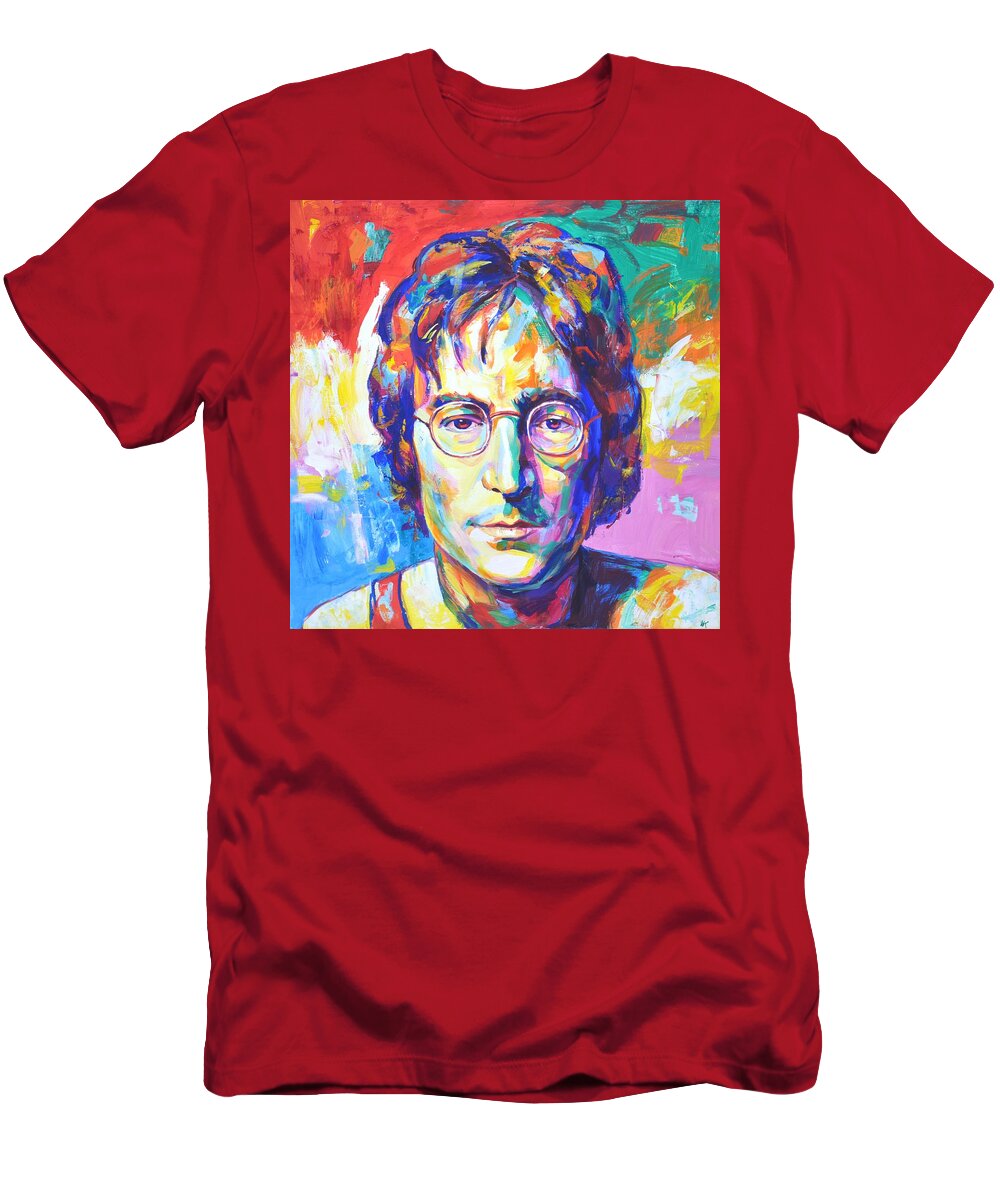 John Lennon T-Shirt featuring the painting John Lennon by Iryna Kastsova