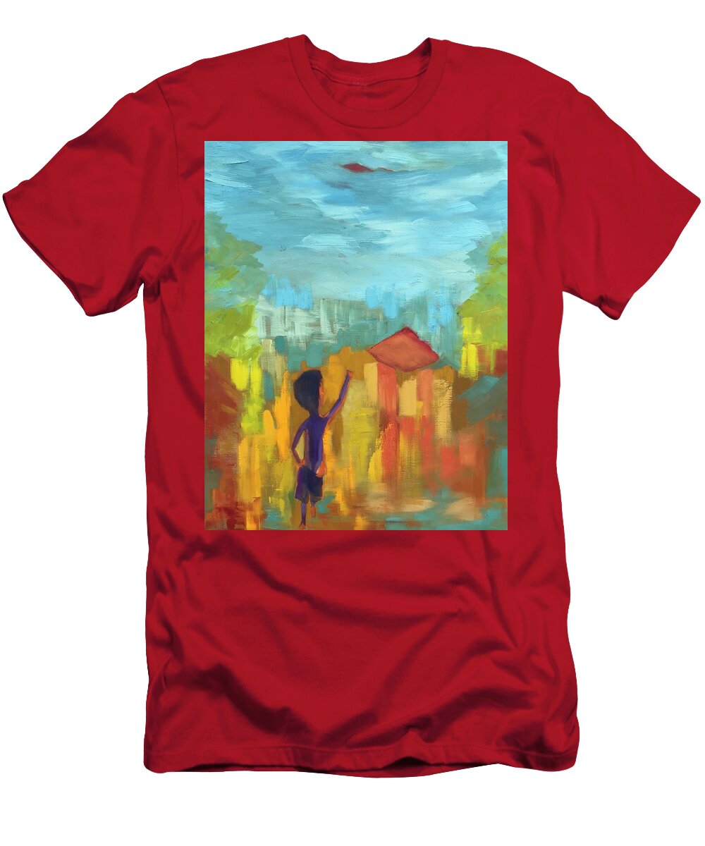 Joy T-Shirt featuring the painting Joy by Geeta Yerra