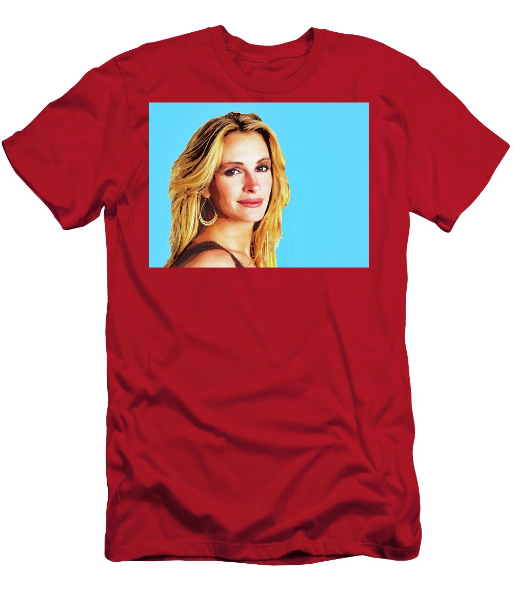 Julia Roberts T-Shirt featuring the photograph Julia Roberts by Dominic Piperata