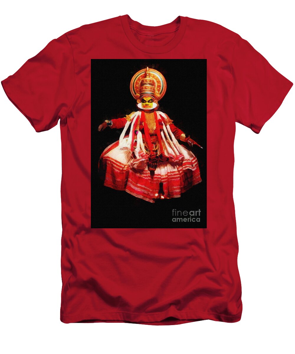 Kathakali T-Shirt featuring the digital art Kathakali Dancer by Jerzy Czyz