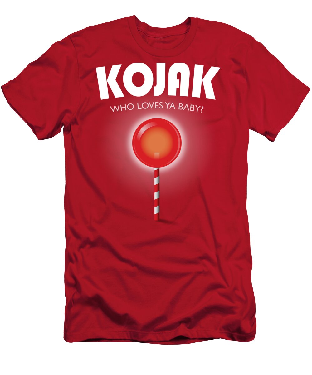 Movie Poster T-Shirt featuring the digital art Kojak TV series poster by Movie Poster Boy