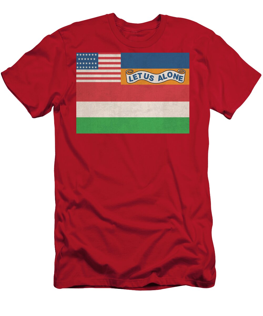 Let Us Alone T-Shirt featuring the mixed media Let Us Alone Vintage State of Florida Flag by Design Turnpike