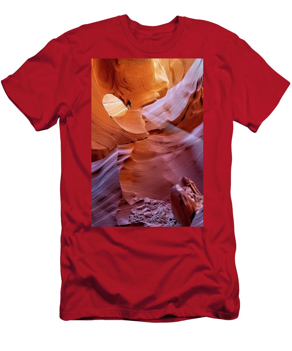 Antelope Canyon T-Shirt featuring the photograph Light It Up by Dan McGeorge