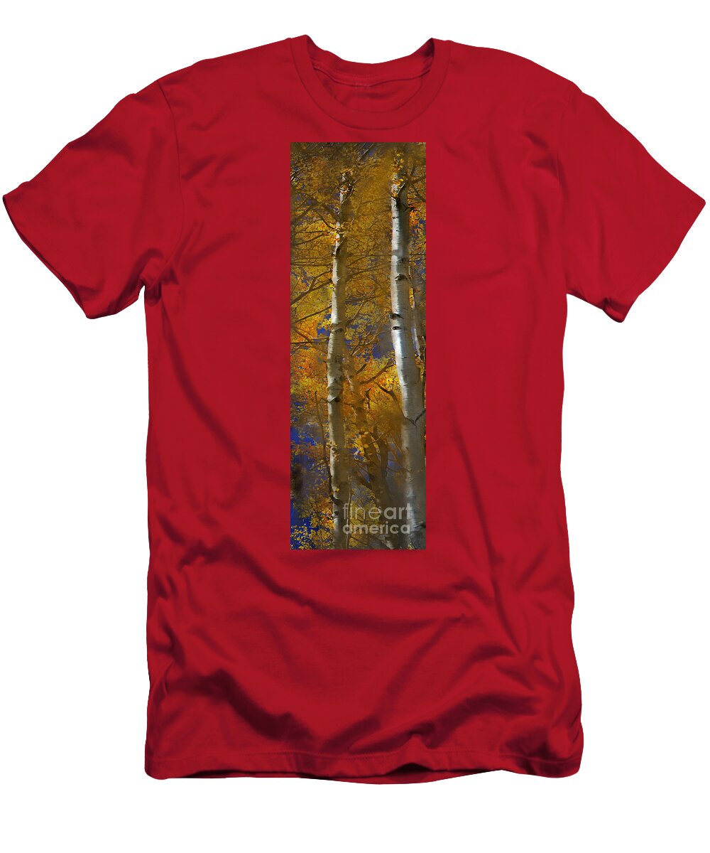Colorado T-Shirt featuring the digital art Light up the Aspens by Deb Nakano