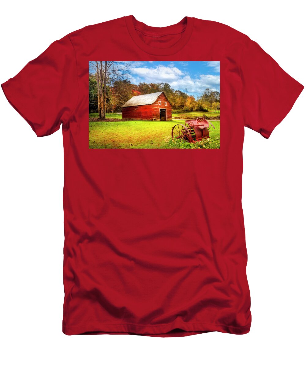 Barns T-Shirt featuring the photograph Little Barn at the Farm in the Countryside by Debra and Dave Vanderlaan