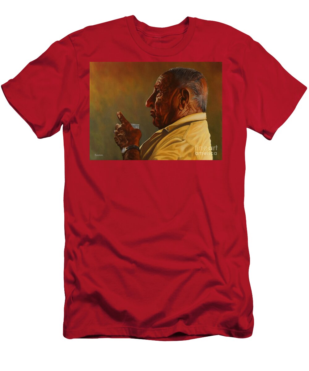 Portrait T-Shirt featuring the painting Louie by Ken Kvamme