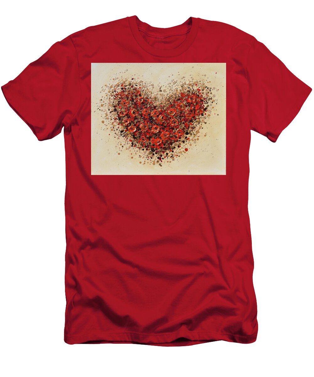 Heart T-Shirt featuring the painting Love Heart by Amanda Dagg