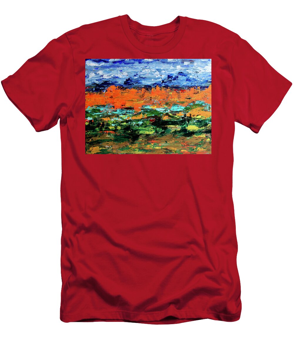 Abstract T-Shirt featuring the painting Majestic Mountains 1 by Teresa Moerer
