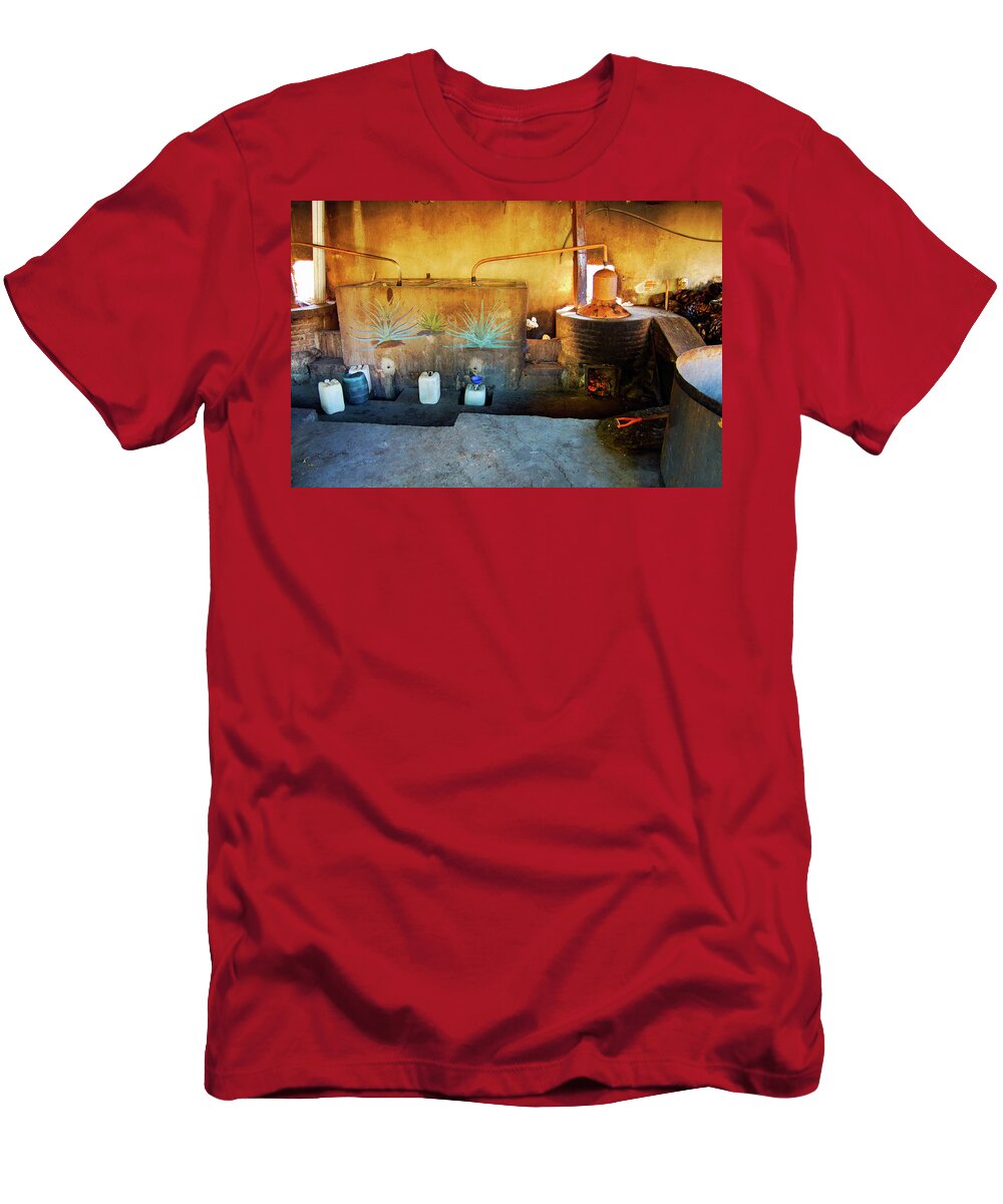 Mezcal T-Shirt featuring the photograph Making Mezcal by William Scott Koenig